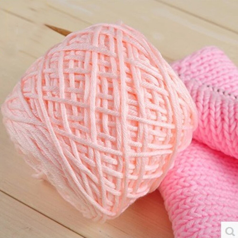 200g Smooth Crochet Cotton Thread Knitting Wool Yarn for Crochet and Knitting (White)