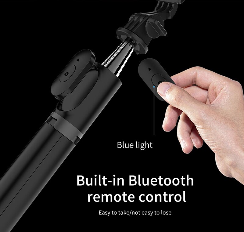 101cm Bluetooth Selfie Stick Tripod - Foldable, Extendable Monopod with Remote for Smartphones & Action Cameras