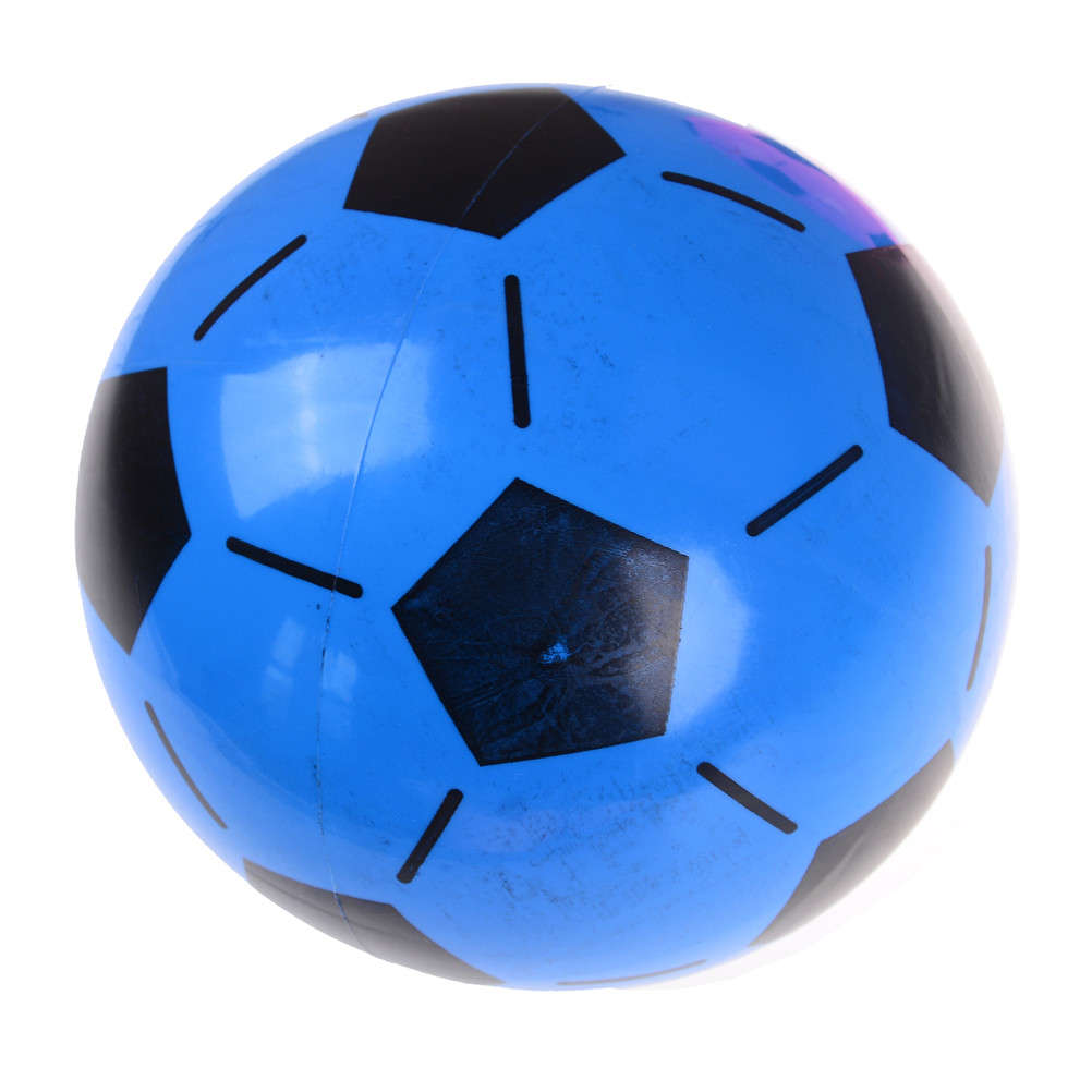 1PC Inflatable PVC Football Soccer Ball Kids Children Beach Pool Sports Ball Toy: WHITE