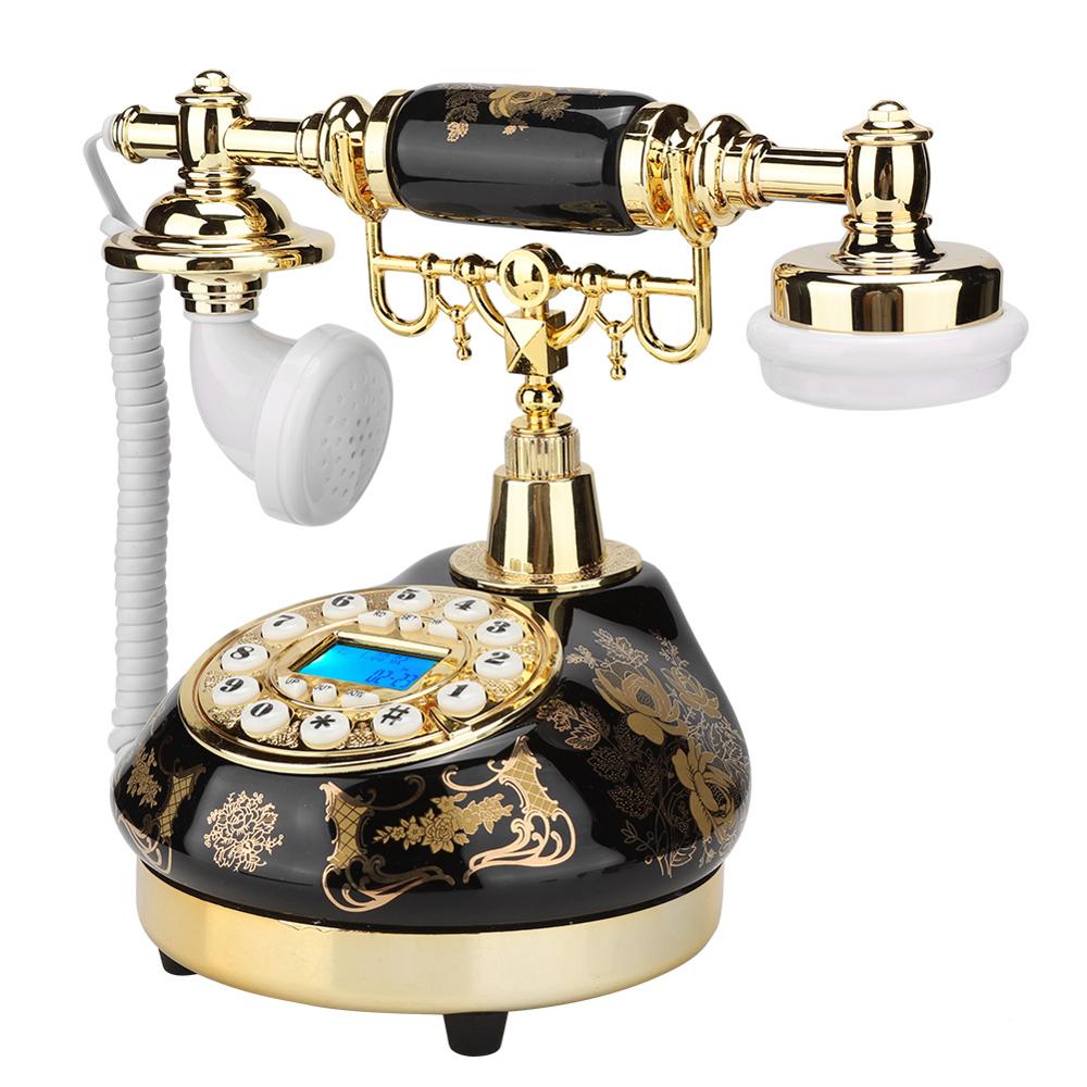 Retro Vintage Telephone Home Landline Phone Desktop Corded Fixed Telephone Ceramic Old Phone for Home Office Hotel Decoratioin