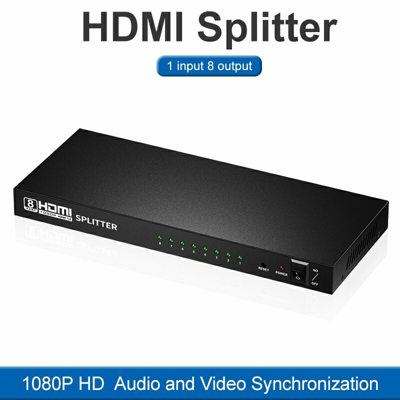 HDMI 1 in 8 out port Splitter 1080P HD Video Split Screen HDMI Splitter