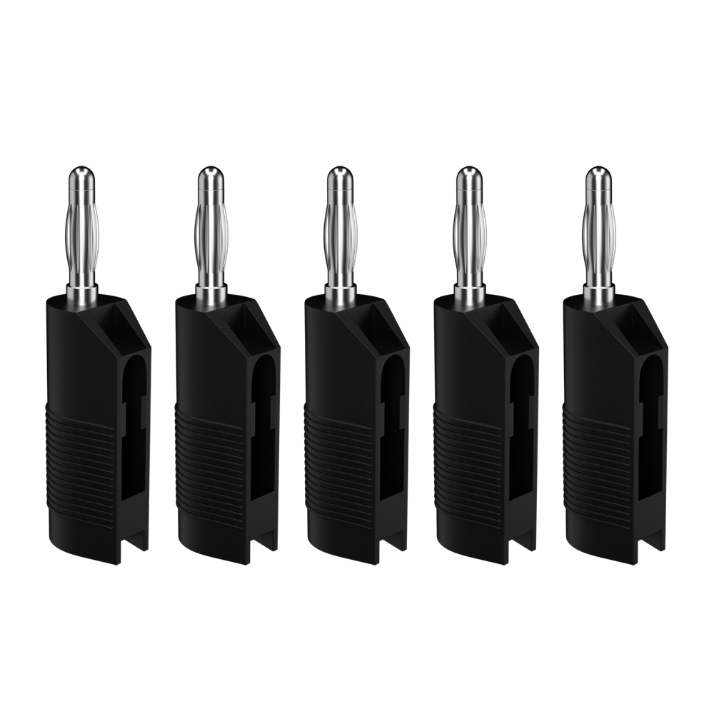 Jzdz 5 Stuks 4Mm Koperen Vernikkelde Bananenplug Geplaatst 4Mm Bananenplug Connector Stapelbare Schroef Fixatie J.10032: Black