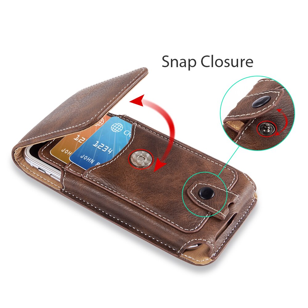 Pochette universelle En Cuir coque de téléphone Pour iphone12 pro 5G XS X 7 8plus taille Sac Magnétique Étui de ceinture Étui Housse redmi note 8pro