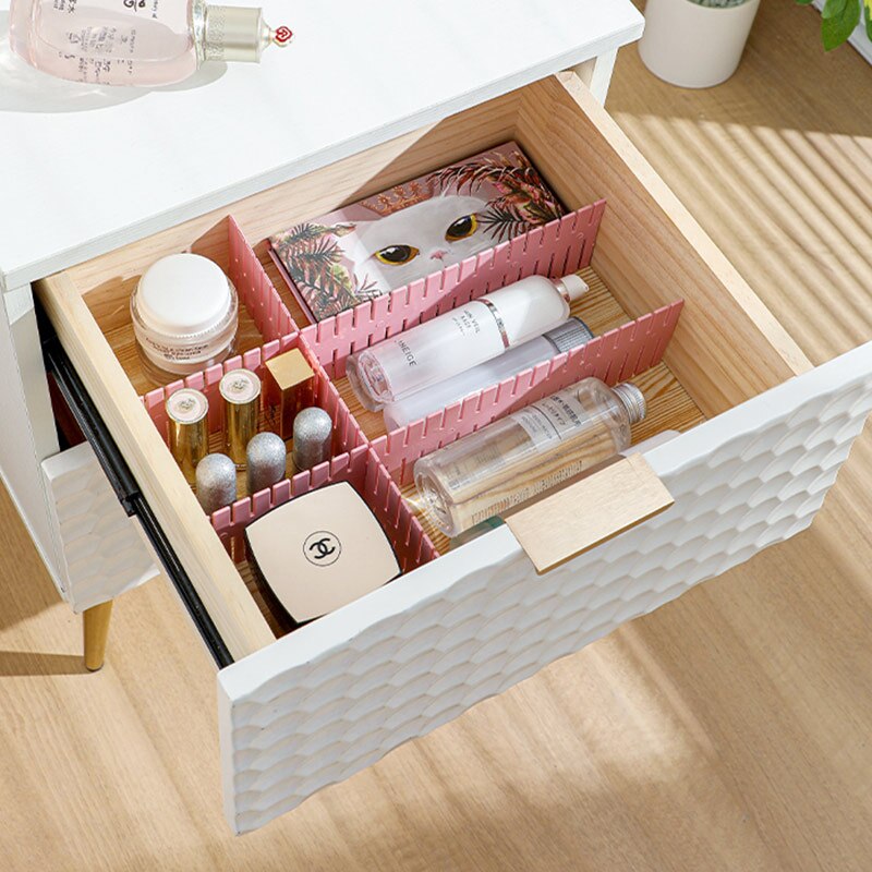8pcs Plastic Drawer Separator Divider Partition Storage Organizer Underwear Socks makeup Clapboard Freely combine partition DIY