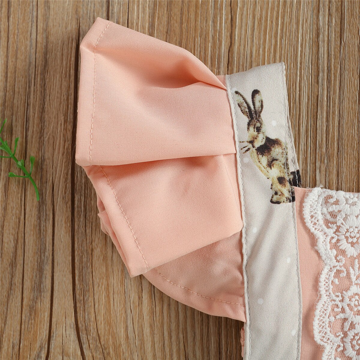 0-24M Cute Easter Infant Baby Girl Playsuit Summer Flower Lace Fly Sleeve Cartoon Bunny Print Ruffle Backless Romper