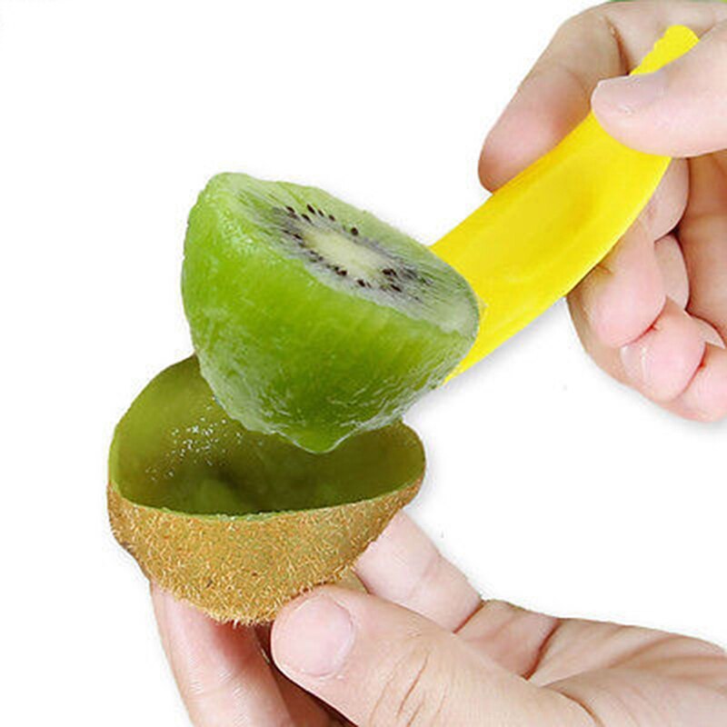 10 Stks/set Keuken Kiwi Lepel Plastic Snoep Kleur Kiwi Graven Lepel Scoop Fruit Mes Slicer Peeler Cutter Met Gat