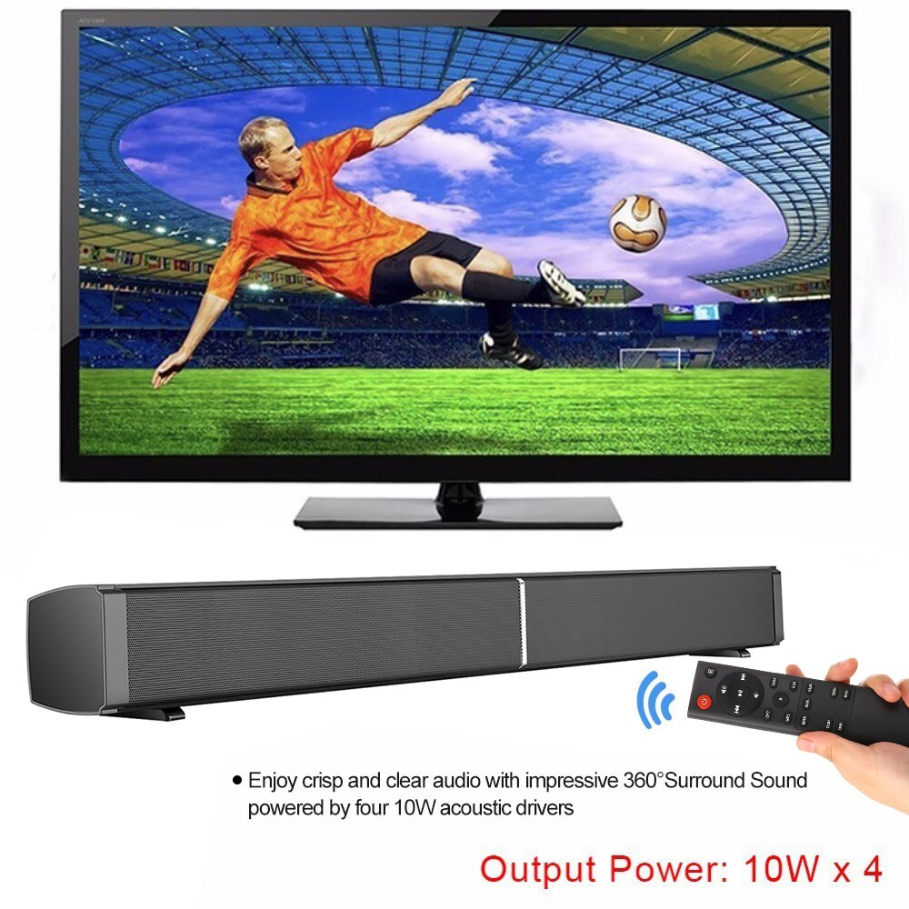 Wireless Bluetooth 5.0 Speaker Subwoof 40W Sound Bar 3D Home TV Wall-Mounted Theater Soundbar Sound Amplifier Remote Control