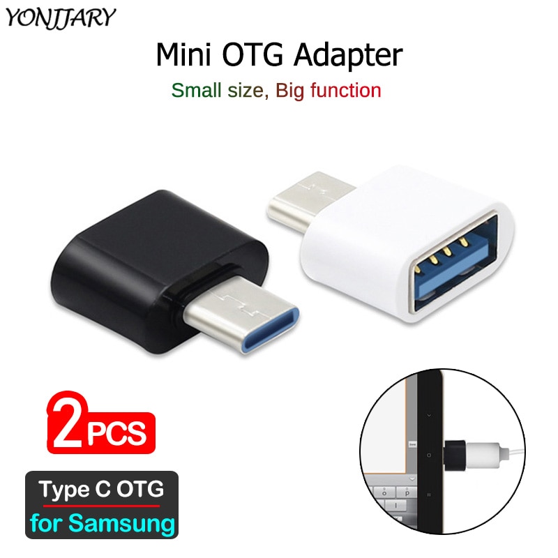 2Pcs USB-C Otg Adapter Voor Samsung Galaxy S20 Ultra S20 + S10e S10 S9 S8 Plus 5G Usb type C Otg Connector Voor Samsung Note 10 9 8