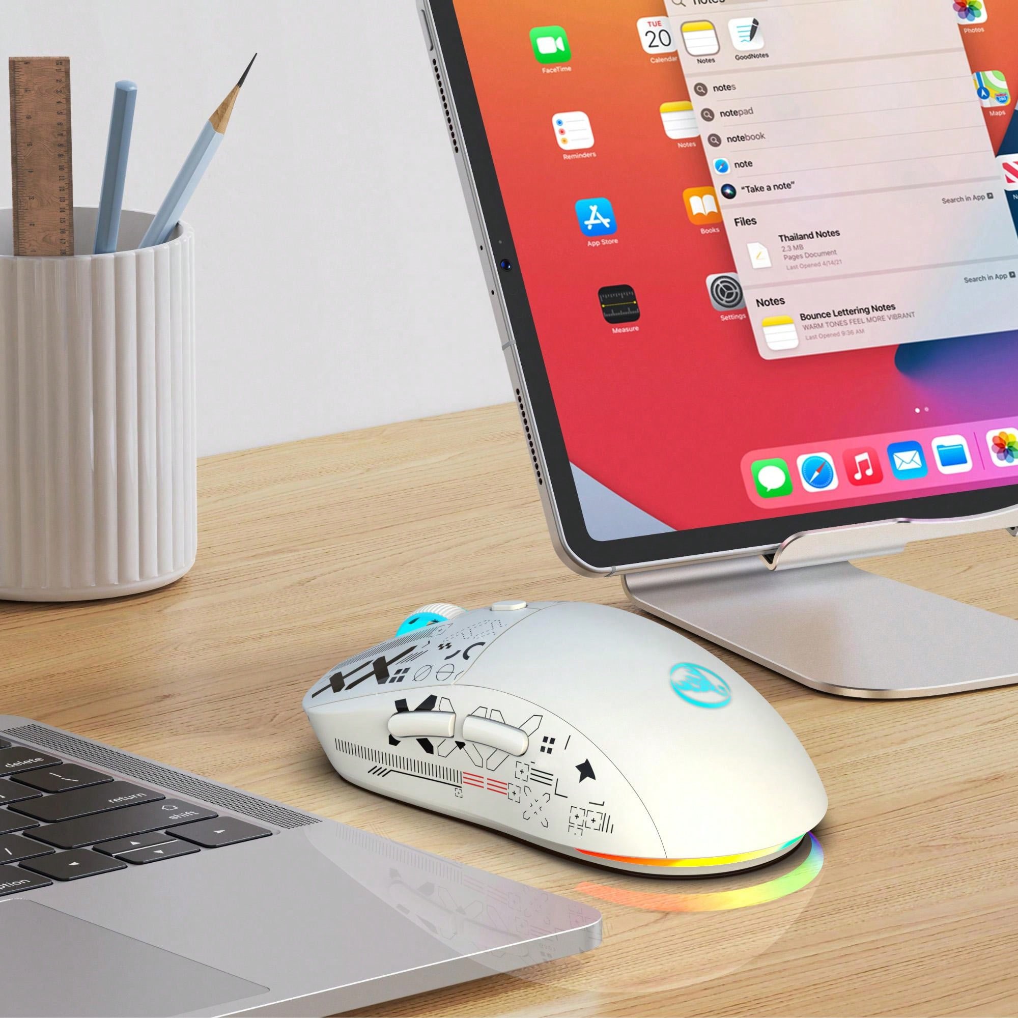 HXSJ T90 RGB-Gaming-Maus mit Hintergrundbeleuchtung, kabelgebunden, 2,4 G, Bluetooth, kabellos, neues Modell, 650 mAh Akku, 500 Millionen Klicks bis zu 4000 DPI