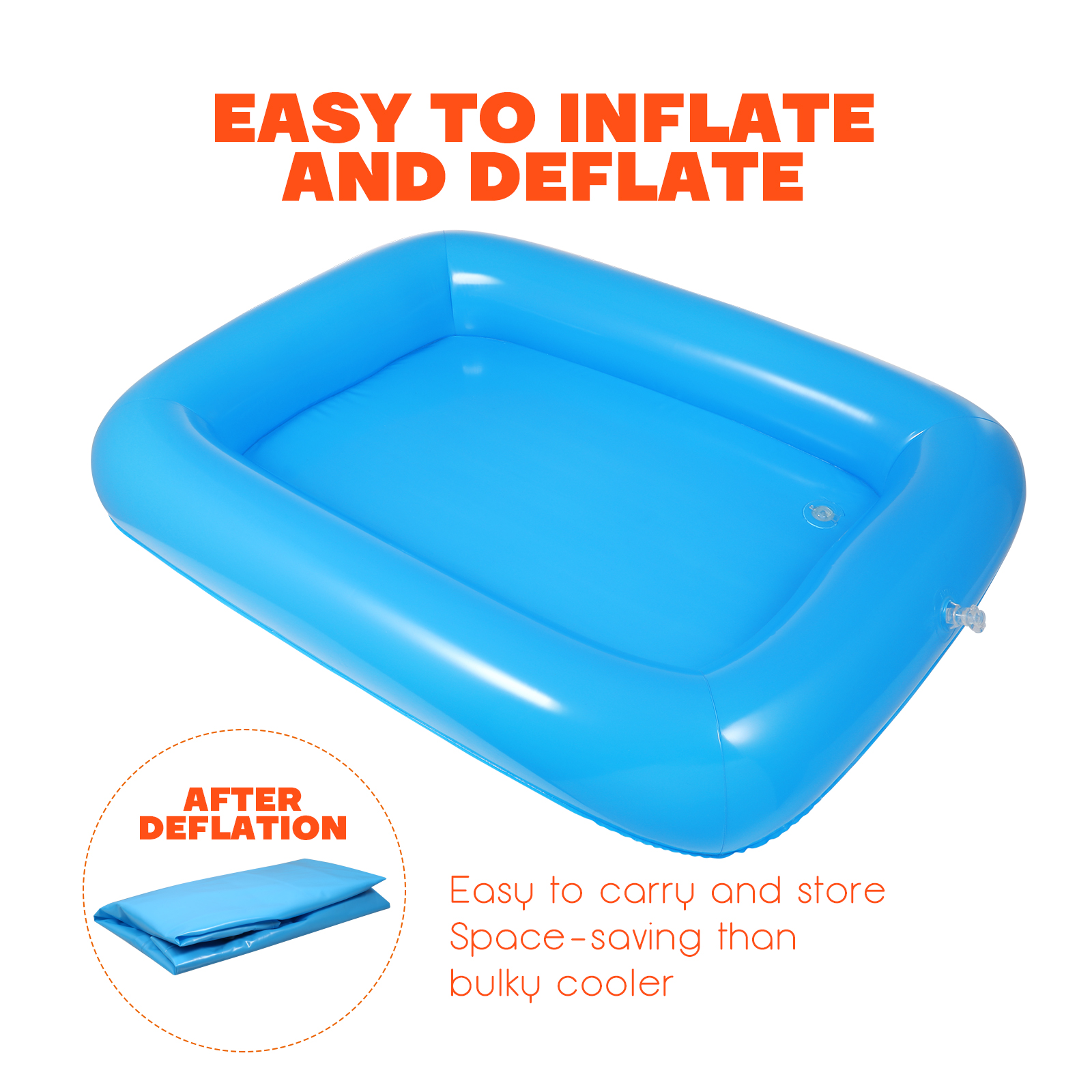Hemoton 2PCS Inflatable Pool Float Swimming Pool Serving Bar Buffet Fruit Plate Food Drinks Cooler Holder Floating Tray (Blue)