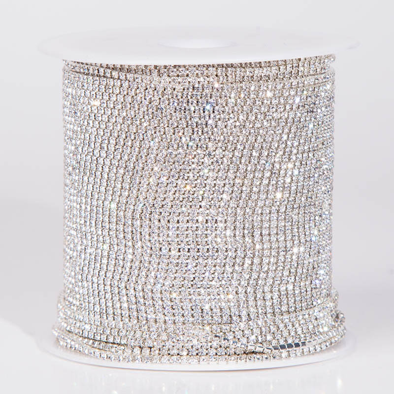 Crystal Rhinestone Banding,Silver Base Clear Crystal ,SS6 SS8 SS12 SS16 6yard/lot Diy Accessory