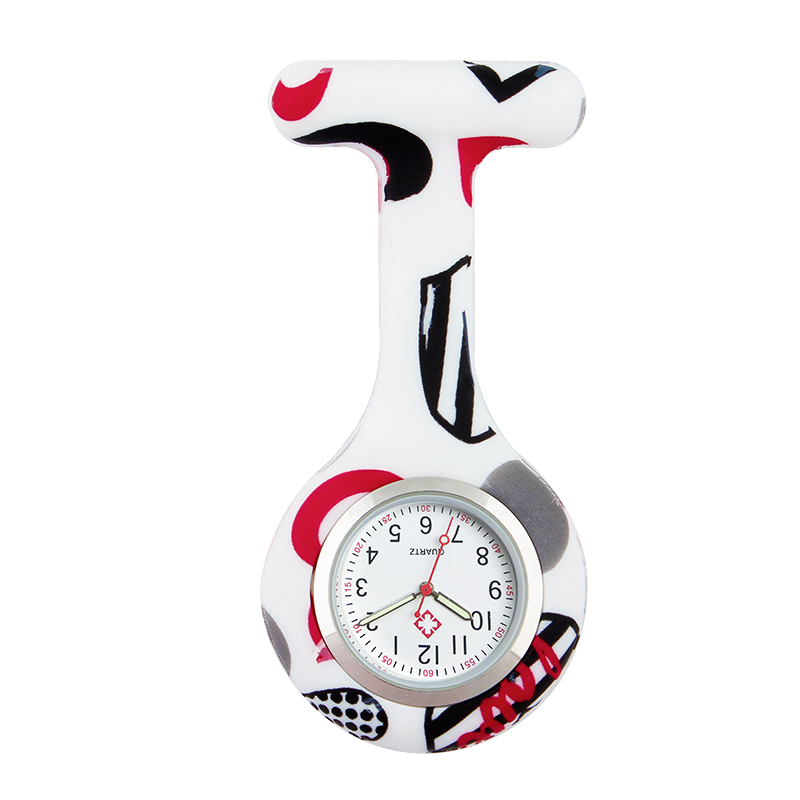 Farbe silikon uhr nurse fob taschenuhr krankenhaus pflege uhren quarz brosche krankenhaus uhr ALK VISION: 22Valentine