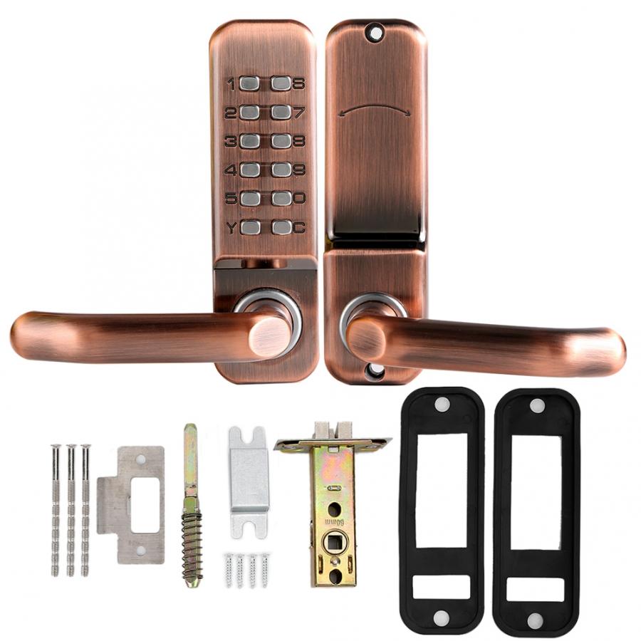 smart cerradura inteligente Mechanical Smart Digital Push Button Door Lock Home Keypad Keyless Code Password Waterproof FOR Home