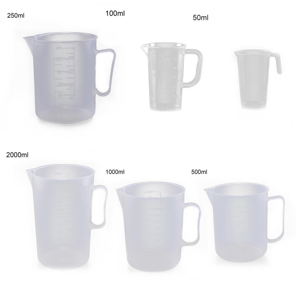 50/100/250/500/1000ml Measuring Cup Clear Plastic Measuring Cup Jug Pour Spout With Handle Liquid Pitcher with Kitchen Tool