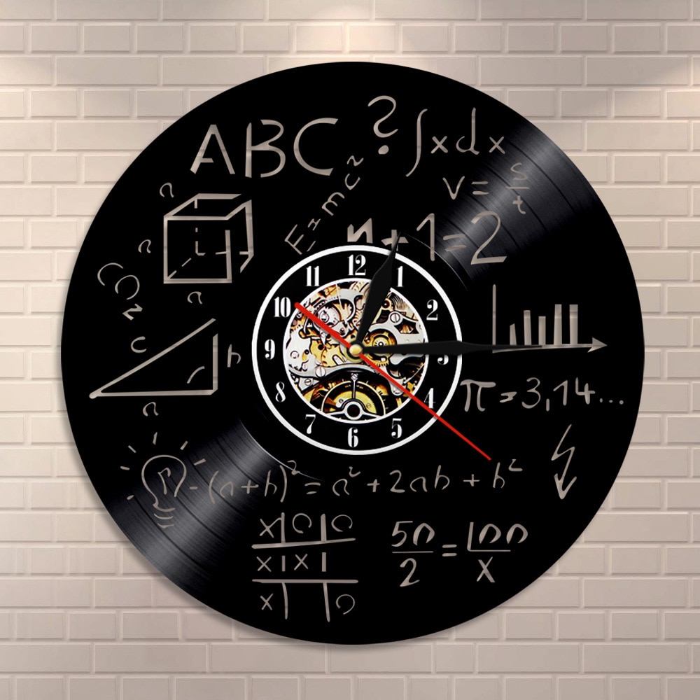 Cross-border vinyl clock mathematics digital record wall clock modern minimalist home decoration clock LB41012