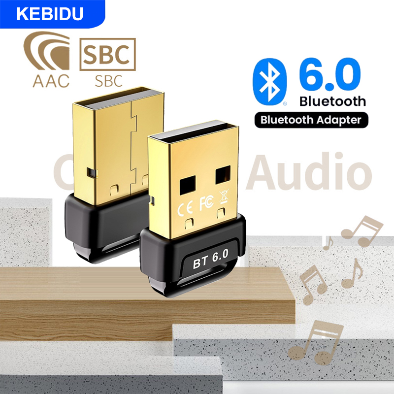 Adattatore bluetooth usb adattatore dongle bluetooth 6.0 per pc windows 11/10/8.1 ricevitore e trasmettitore bluetooth per tastiera e mouse