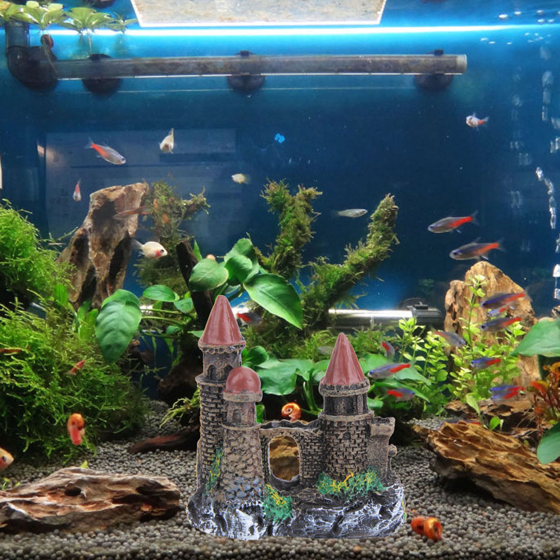 Good Resin Cartoon Castle Aquariums Decorations Castle Tower Ornaments Fish Tank Aquarium Accessories Decoration