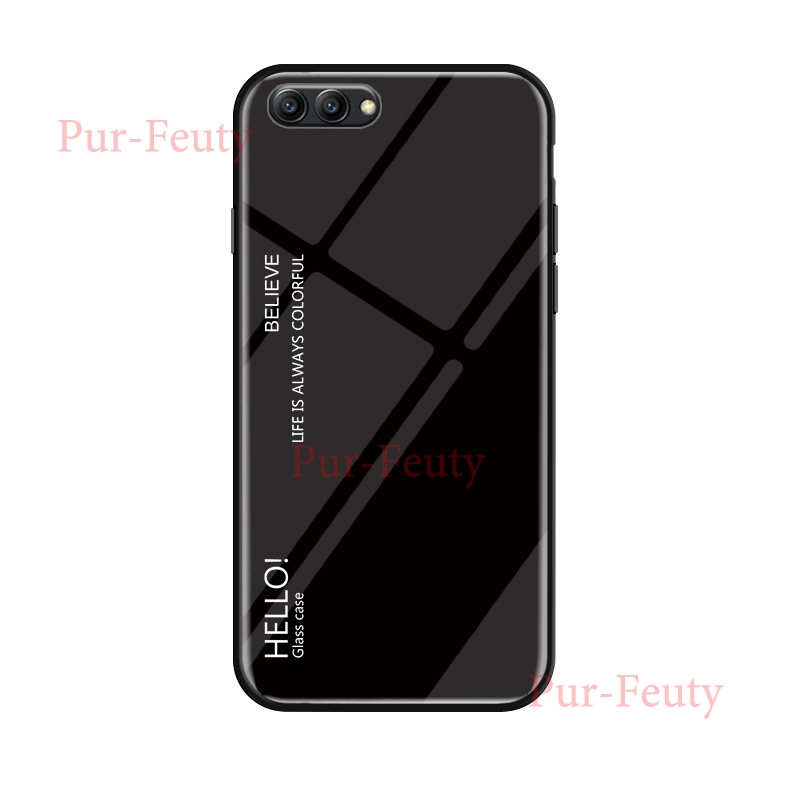 Case For Huawei Honor View 10 BKL L09 Hard Tempered Glass Luxury Gradient Protective Back Cover For huawei honor v10 v9: For Honor V10 / style 02