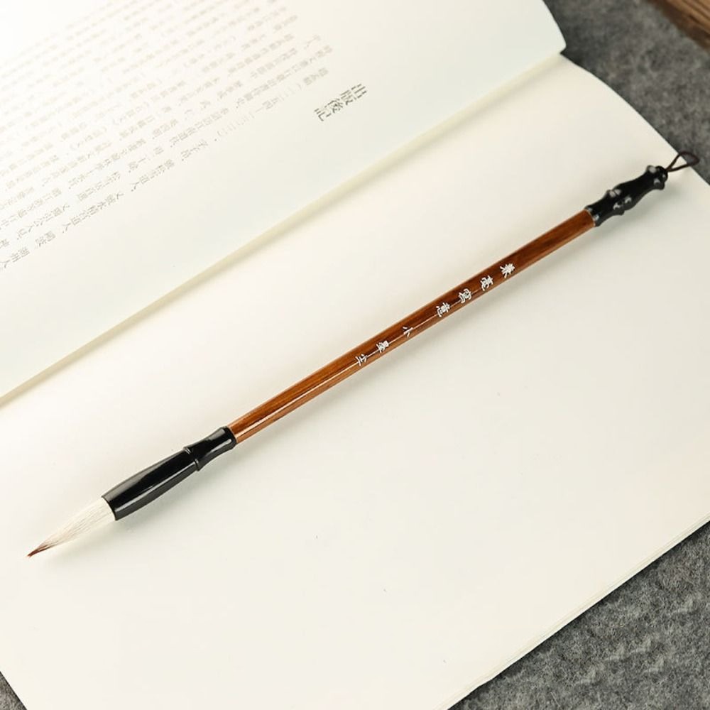 Pinceau de calligraphie chinoise traditionnelle, pinceau d'écriture, peinture à l'huile, pinceau d'art haut de gamme, cheveux de loup, écritures d'interconnexion à l'huile: Beige