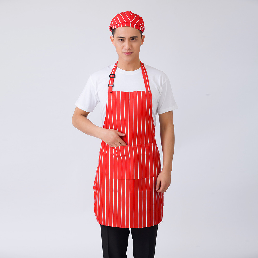 Kokk forklær rutenett stripete chili gafler trykk unisex kjøkken hotell kaffebar bakeri servitør arbeidsklær forkle kokk uniformer