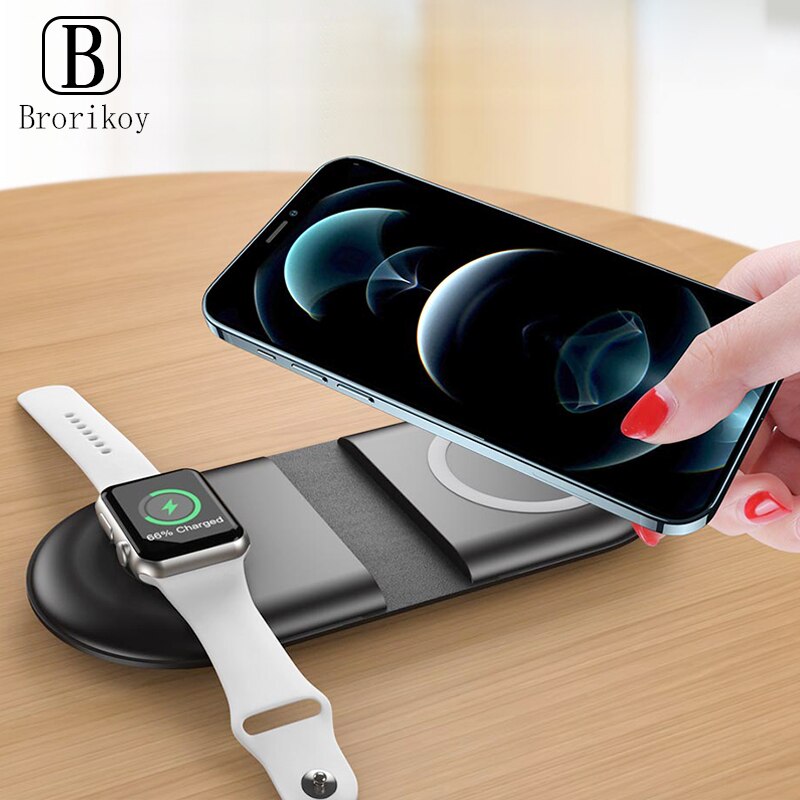 3 in1 wireless chargers for iphone 13, 12 11 , x, xs max, xr, apple watch 7 5 4 3 airpods pro, fast charging stand for samsung  s20