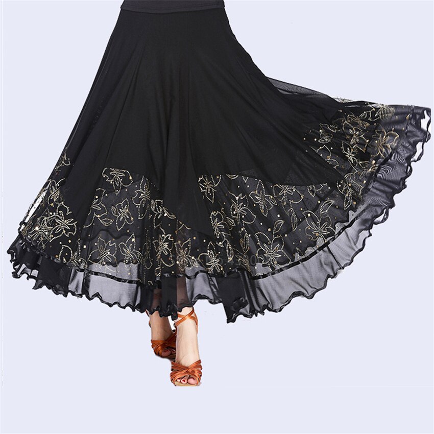 Flamenco español Mujeres moderno largo falda ala grande de puesta en escena de algodón Niña vestido de danza del vientre de la mujer gitana ropa