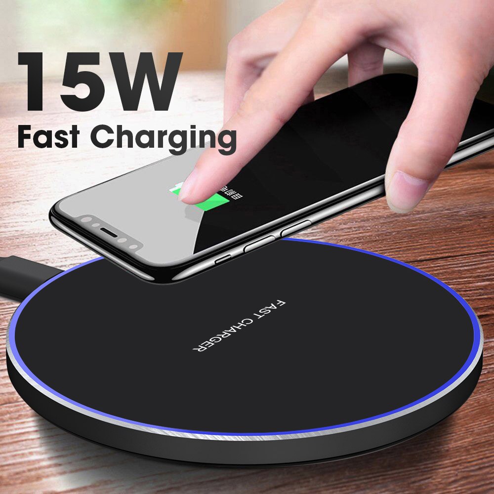FDGAO 15W QI cargador inalámbrico rápido Pad USB Tpye C QC 3,0 10W estación de carga rápida para iPhone 11 XS XR 8X8 Samsung S10 S9
