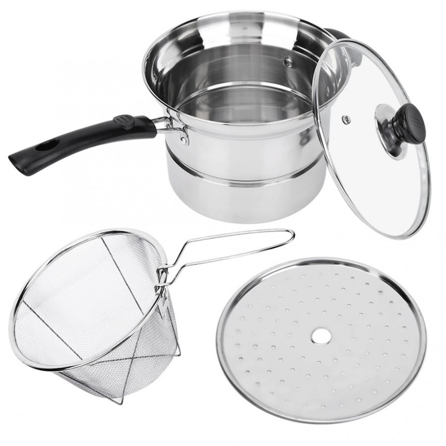 Scrubbers i rostfritt stål 201 skurmaskiner i rostfritt stål, icke-magnetiska non-stick kokkärl med glaslock