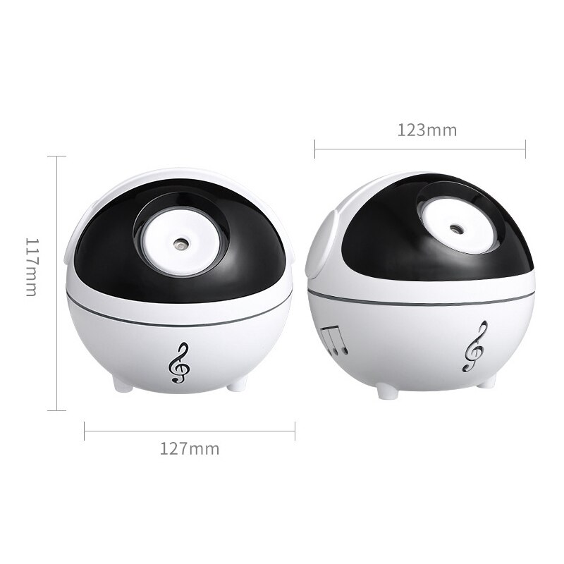 Mini purificateur d'air musical à led, lampe chromatique, vaporisateur ultrasonique pour la maison, humidificateur à tasse elfe, usb, veilleuse de bureau silencieuse