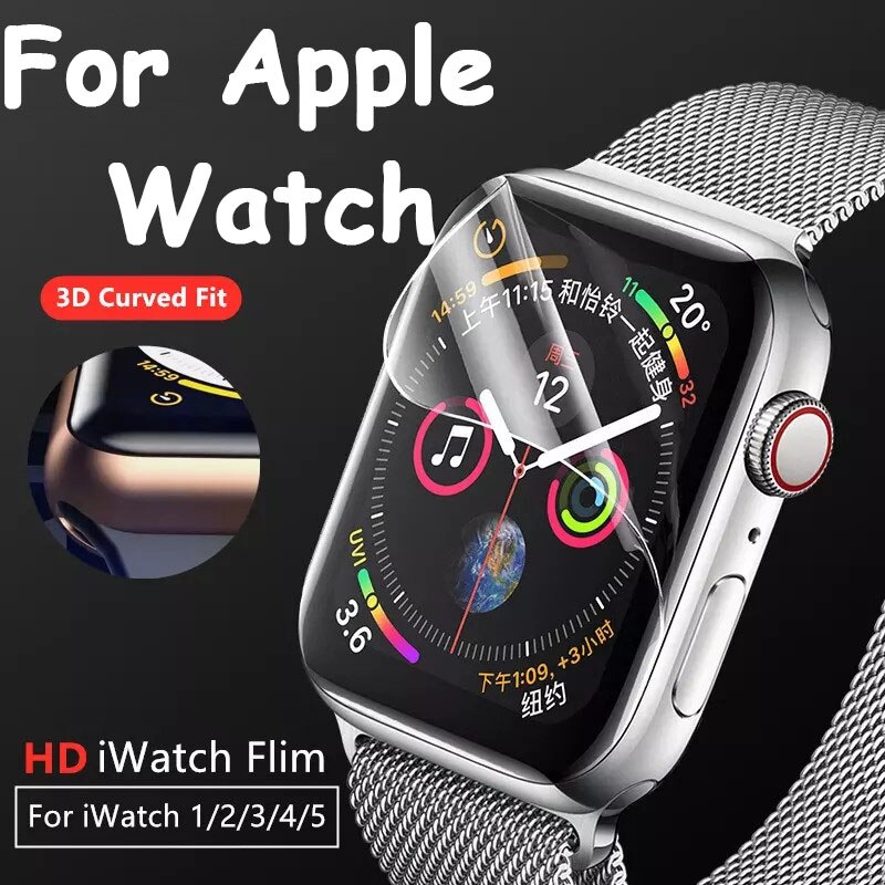 Hydrogel Film for Apple Watch 6 5 4 3 2 1 SE Screen Protector Films 44mm 40mm 42mm 38mm Ultra Thin Anti Scratching Water Proof