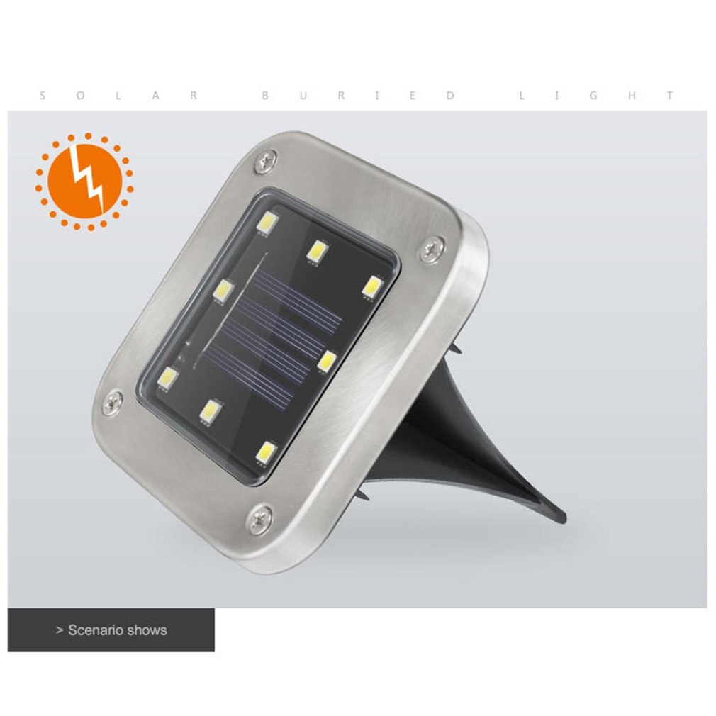 LED Square Solar Ground Light Outdoor Garden Path Floor Buried Lighting Lamp Garden Decking Yard Lawn Lamps