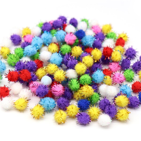 144pcs ongeveer 10mm Pluizige Zachte Pom Poms Pompoms ballen Handgemaakte Bruiloft Decor Voor DIY Kinderen Speelgoed Craft Supplies materialen YJ0702: Mixed colors