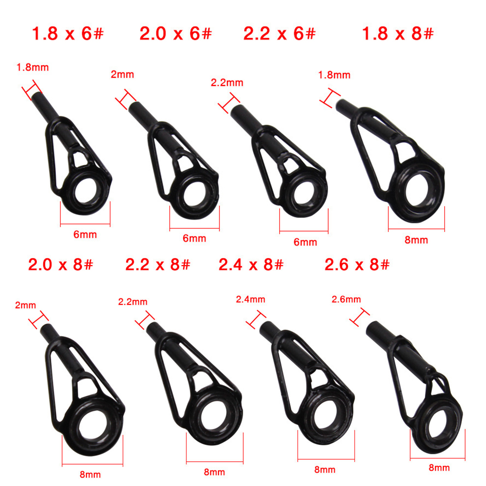 24 Stuks Hengel Tip Reparatie Kit Roestvrijstalen Keramische Ringgeleider Tips Hengel Reparatie Top Visgereedschap