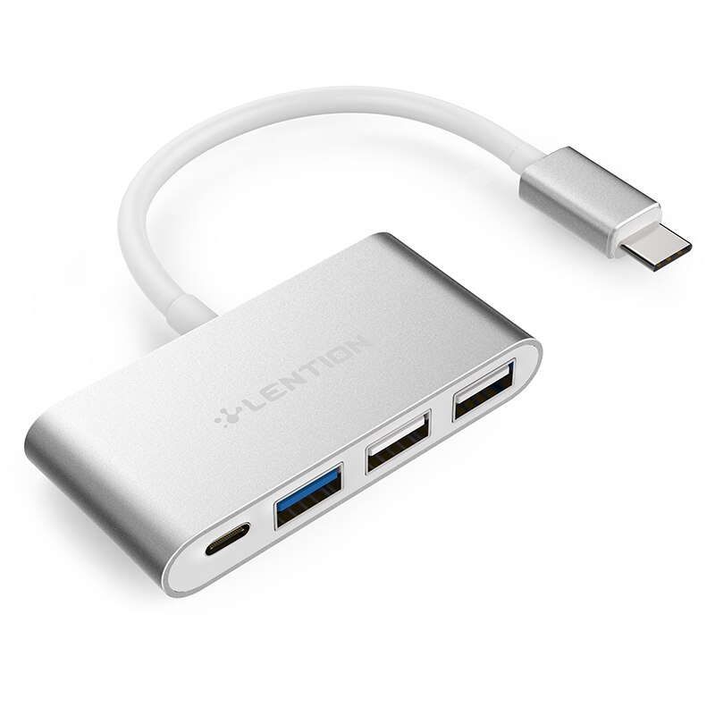 Lention USB-C Hub con il Tipo di C, USB 3.0, USB 2.0 per 2020-2016 MacBook Pro 13/15/16, Mac Multiporta di Ricarica e Collegamento Adattatore: Silver