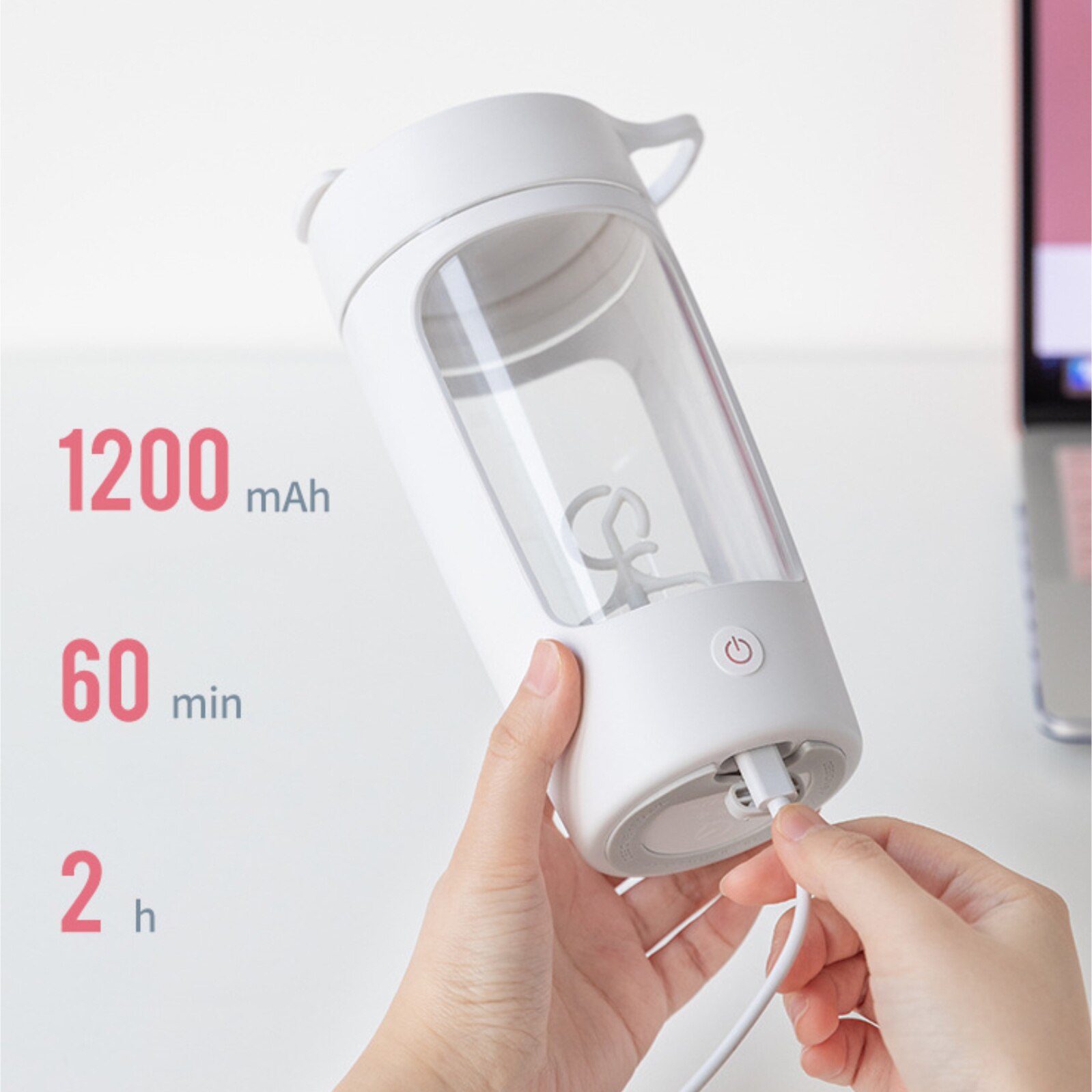 Machine à cocktail de protéines électrique, mélangeur de bouteilles, pour le sport, le fitness, les voyages en plein air, chargeur USB, 650ml