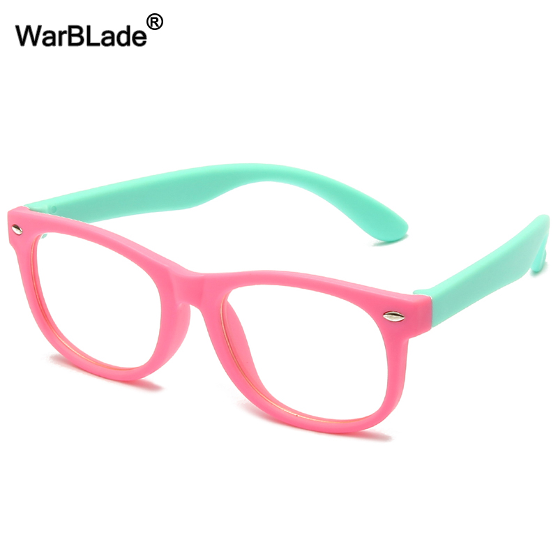 WarBLade Anti Blue Light Kids Glasses Children Square Optical Frame Eyeware Boy Girls Computer Transparent Eyeglasses UV400
