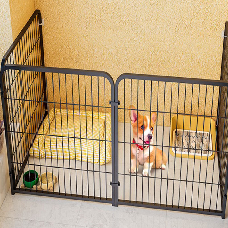 6 stücke PVC pulver beschichtet rostschutz Faltbare metall draht Gittergewebe hund zaun blatt gehäbenutzen käFeige leitplanke Ring tragbare