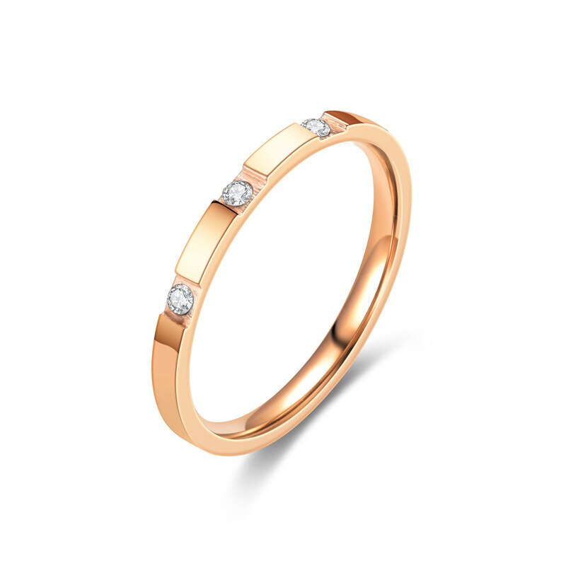 Edelstahl Zirkonia Hochzeit Ring für Frauen Männer Klassische CZ Engagement Ringe Paar Schmuck: B2