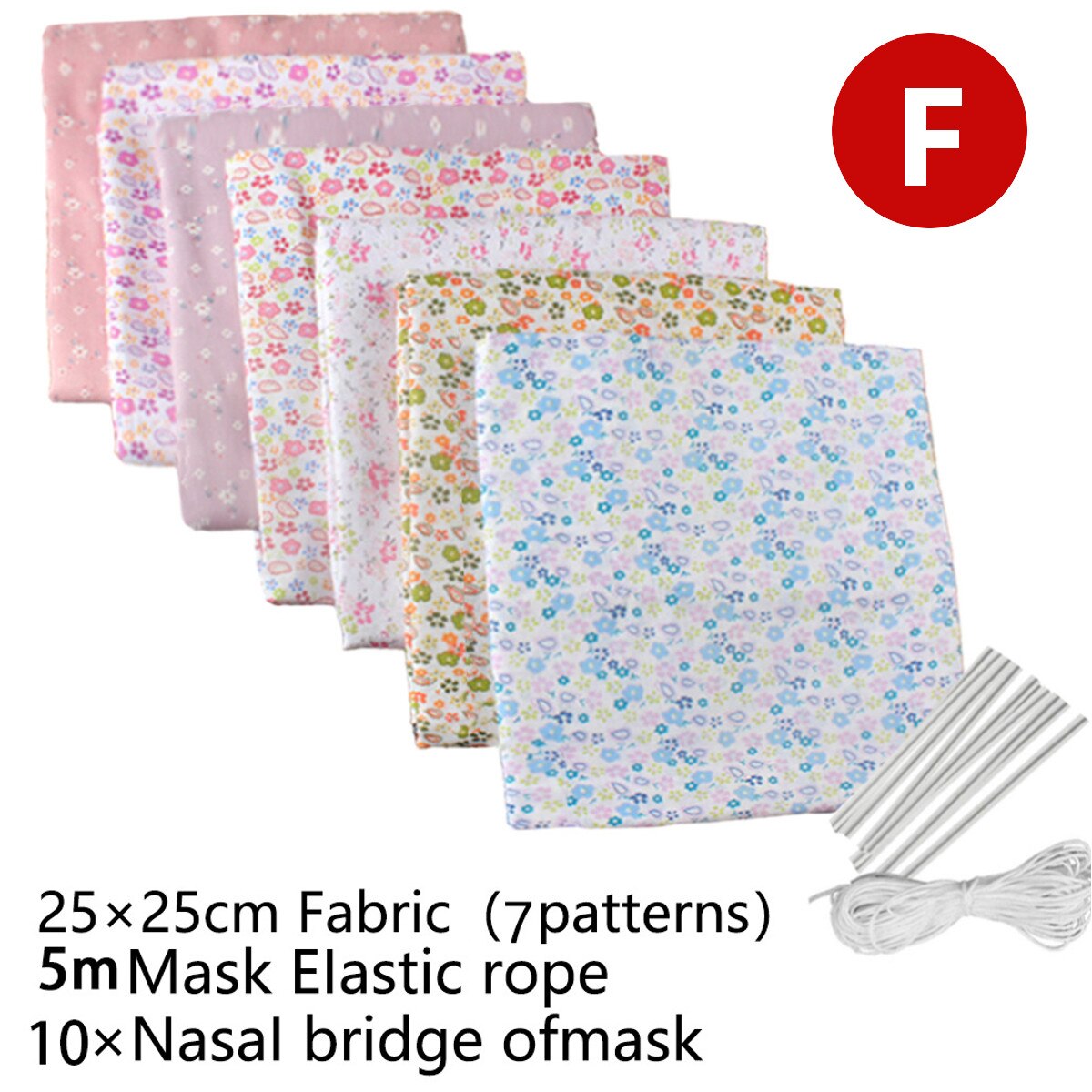 25 x 25cm bomuldsstof trykt klud håndlavet patchwork materiale diy selvlavet ansigtsovertræk materiale sæt sy tilbehør: F