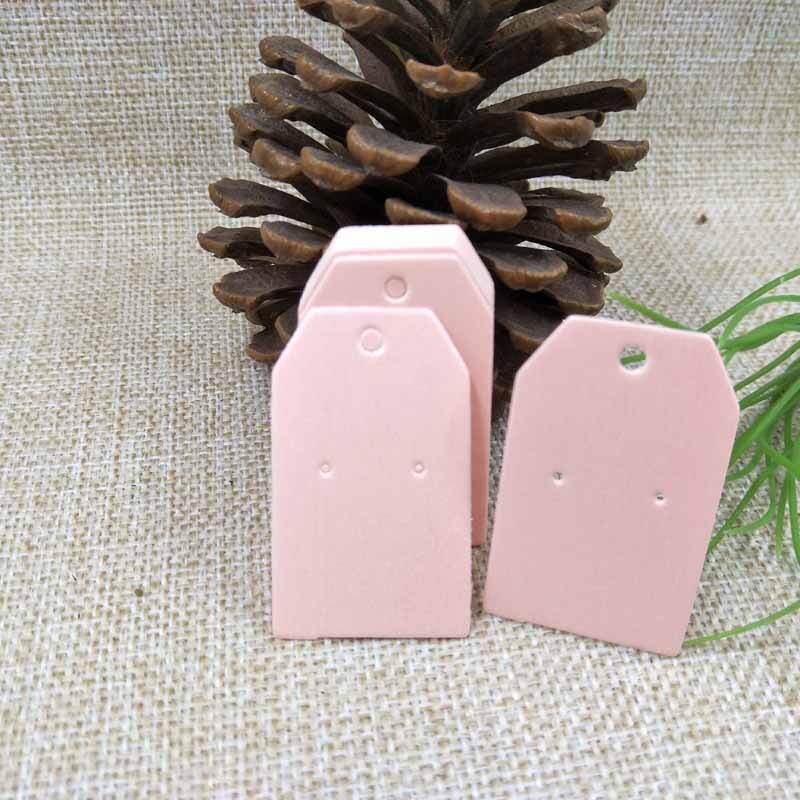 5*3cm pink/white/orange/verde cor brinco display card hanging 100pcs + 100 saco de plástico