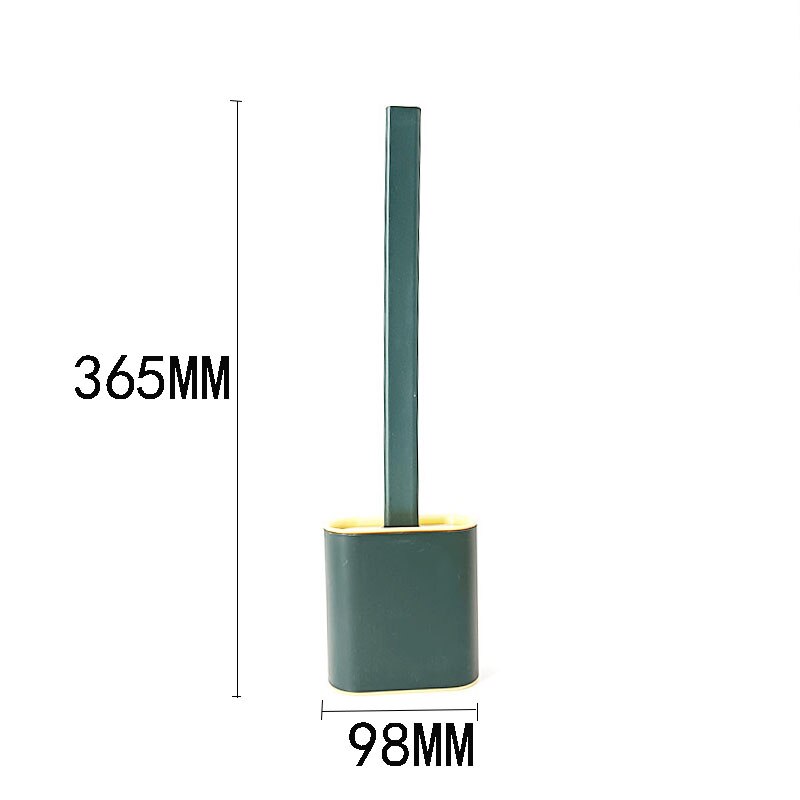 Cepillo de inodoro a prueba de fugas de agua con base de silicona, Wc, cabeza plana, cerdas suaves flexibles, juego de soporte de secado rápido