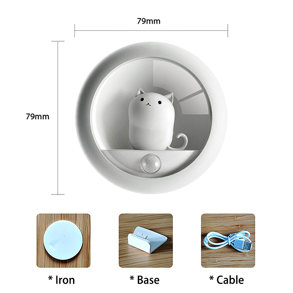 Nacht Licht Bewegung Sensor LED Lampe für freundlicher Hause Treppen Schrank Schlafzimmer Dekoration Nachtlicht Wc Beleuchtung USB Aufladbare