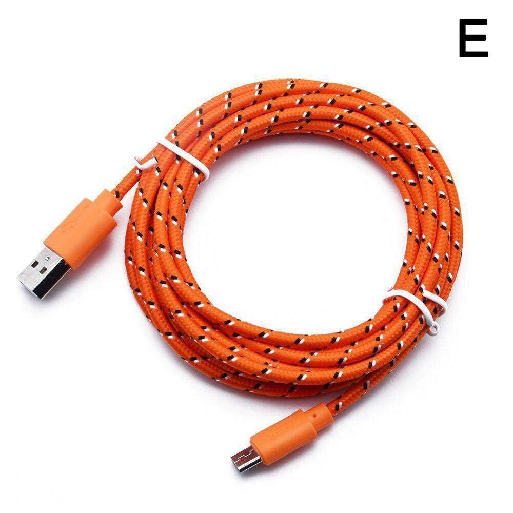 1m 10 farben Nylon Geflochtene Mikro USB Kabel Daten synchronisieren USB Ladegerät Kabel Für Samsung Xiaomi Android Telefon Kabel schnelle Ladung: Orange