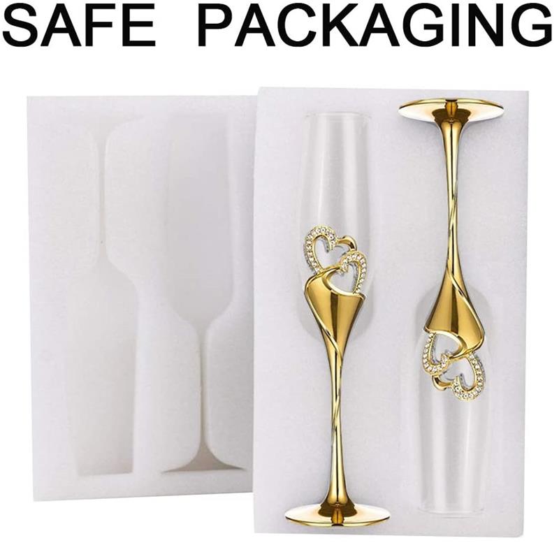 Gold Crystal Champagne Glas Bruiloft Roosteren Fluiten Drink Cup Party Huwelijk Wijn Decoratie Cups Voor Partijen 2 Stks/set