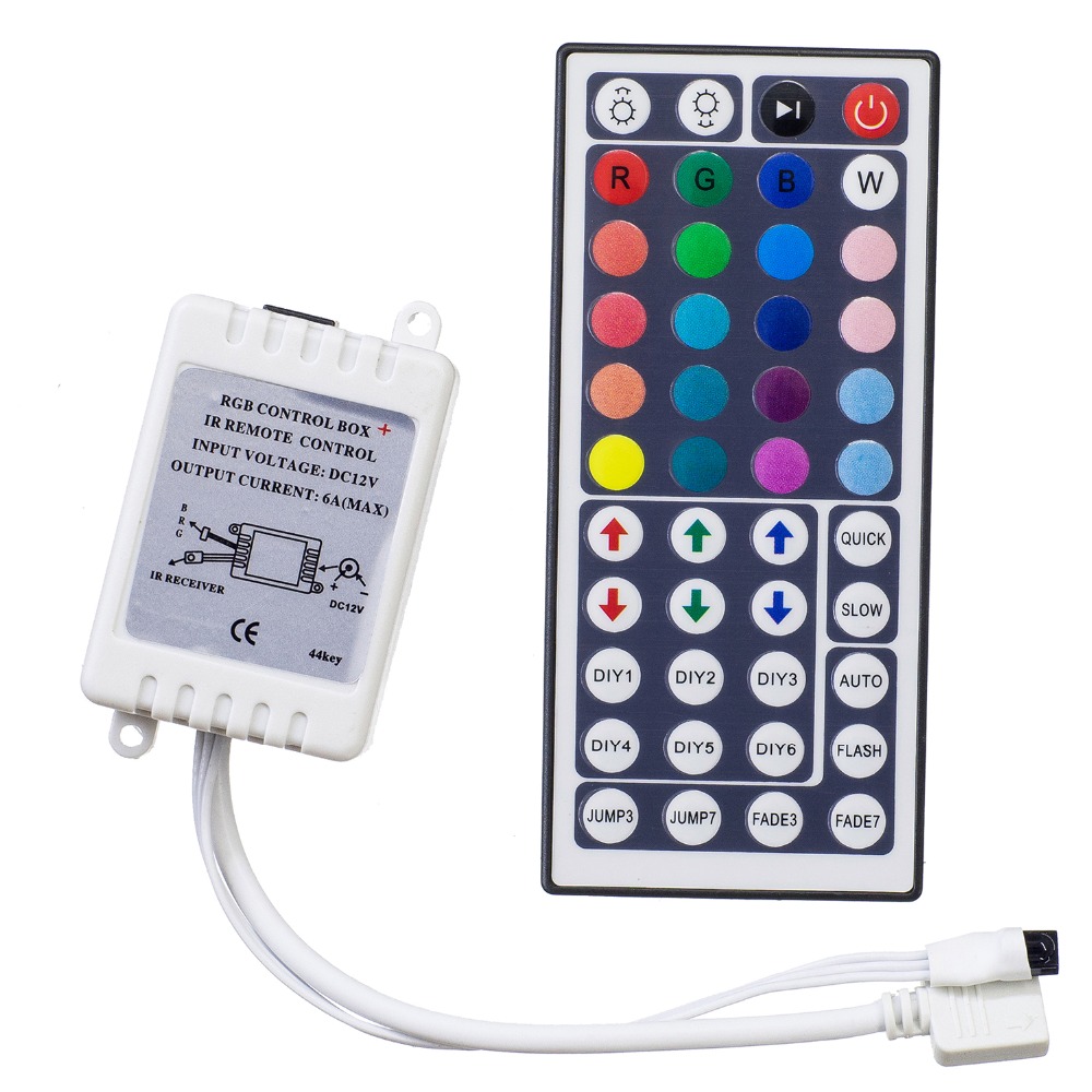 Led Controller 44 Keys LED IR RGB Controler LED Lights Controller IR Remote Dimmer DC12V 6A For RGB 3528 5050 LED Strip