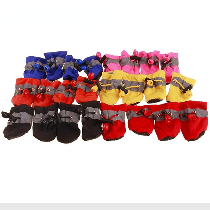4 unids/set zapatos impermeables para perros botas de lluvia antideslizantes calzado para gatos pequeños perros cachorros botines para mascotas accesorios para patas de mascotas