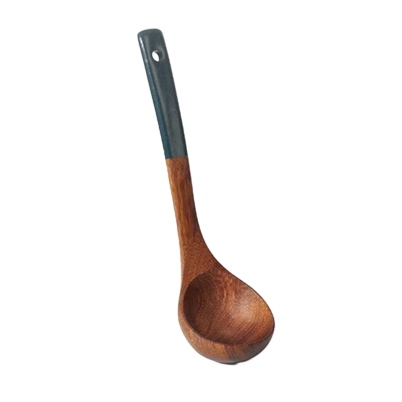 Köksutrustning i trä med långa handtag spatel ris skopa grönsak kött matlagning spade mixerskedar för nonstick pan köksredskap: Mörk khaki