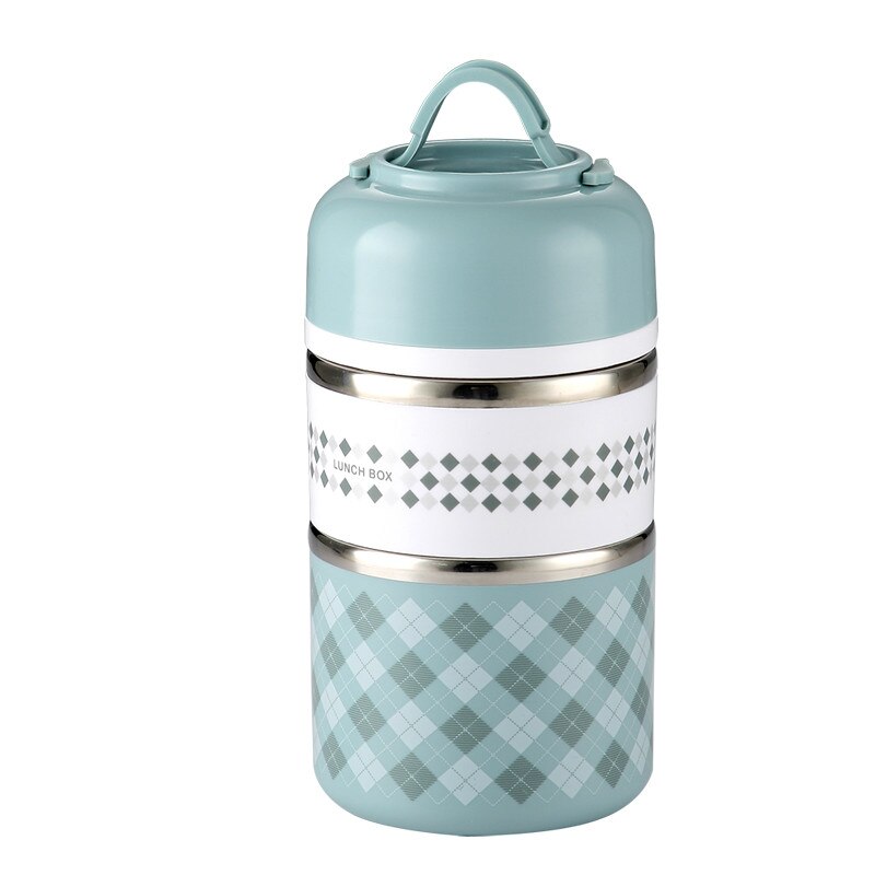 Japanse Thermos Lunchbox Voor Voedsel Container Draagbare Thermische Lunchbox Leuke Bento Lunchbox Lekvrij 2 3 Lagen: B-blue-2