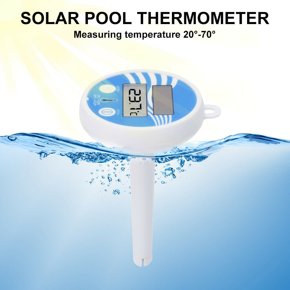 Soldriven digital termometer simning flytande pool exakt vattentemperaturmätare edf 88