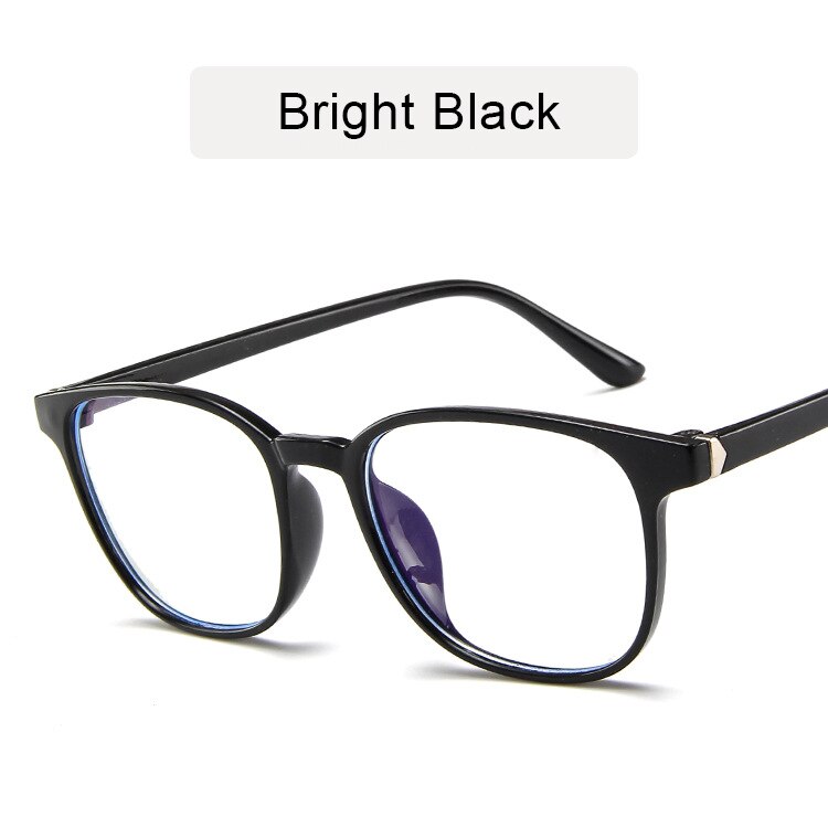 KOTTDO Retro Mens Glasses Frame Computer Eyeglasses Frame Women Anti-blue Light Transparent Clear Pink Plastic Frame: bright black